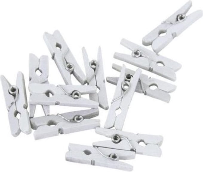 Knijpertjes - Mini - Wit - 24st.
