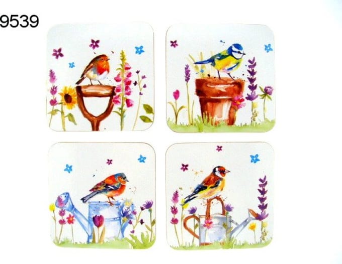 Onderzetters Garden Birds – Set van 4 – Lesser & Pavey – Jennifer Rose