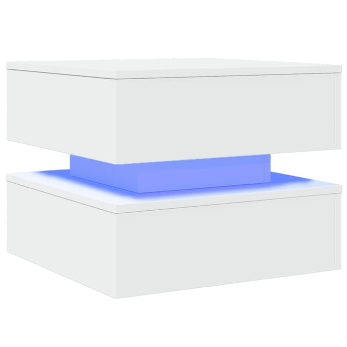 vidaXL - Salontafel - met - LED-verlichting - 50x50x40 - cm - wit