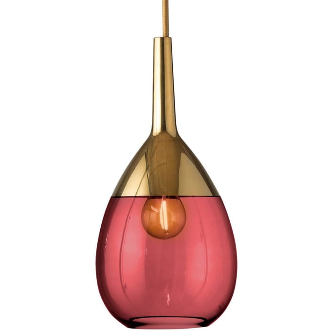 EBB & FLOW Lute S hanglamp goud robijnrood