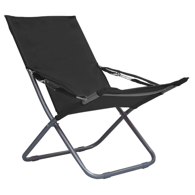 vidaXL - Opklapbare - stoelen, - 2 - stuks, - stof, - zwart