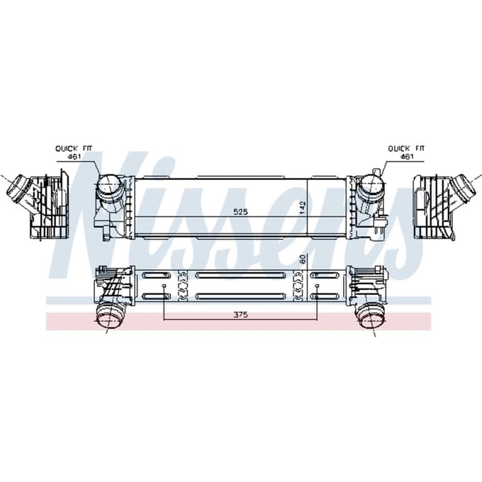 Lage-temperatuurRadiator, laadluchtRadiator NISSENS 961596