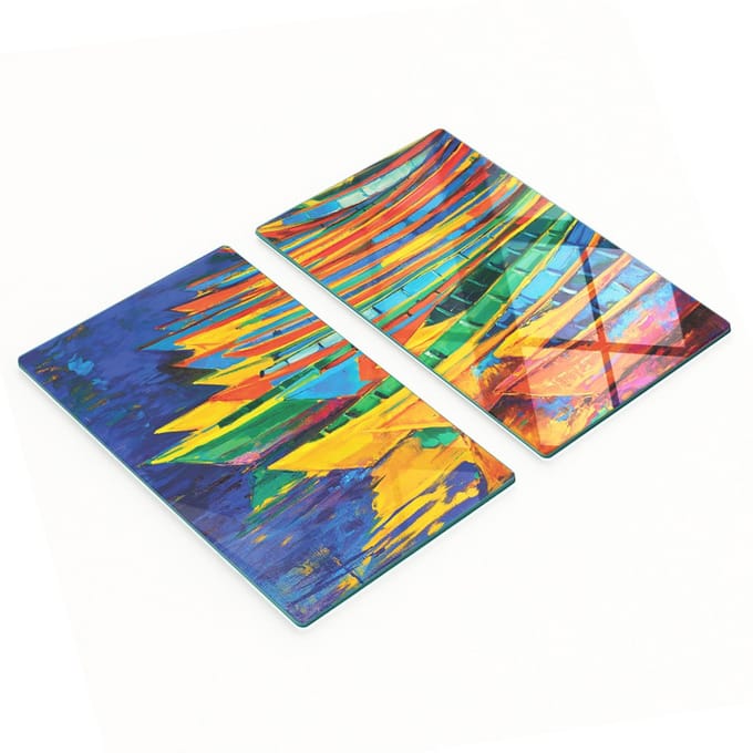 Decoratieve glazen snijplanken voor in de keuken met bootafbeeldingen, 2x30x52 cm