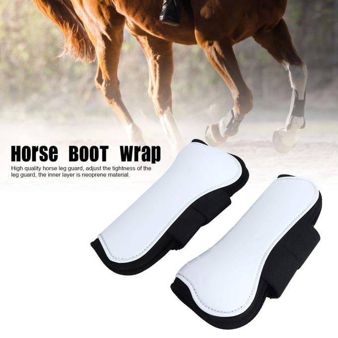 2 STUKS Wit Paard Springbeenbeschermer Ondersteuning Wrap Beschermer Professioneel Ruitersport white