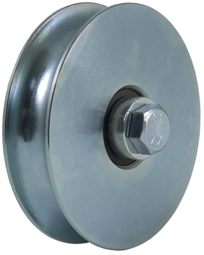 Ronde groefschijf van 100 mm met 2 kogellagers