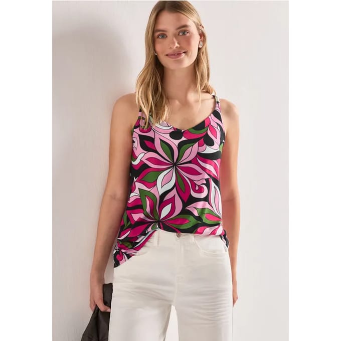 Top met V-hals en decoratief detail