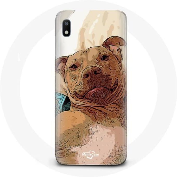 Coque pour Samsung Galaxy A10 American Pit Bull Terrier Marron bruin
