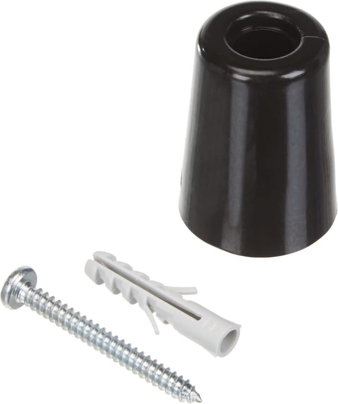 Grote deurstopper met schroef - Zwart - 5 x 3,7 x 3,7 cm