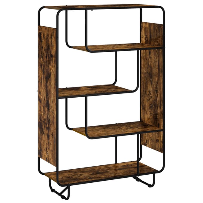 vidaXL - Highboard - Gerookt - eiken - 93.5 - x - 37.5 - x - 144 - cm - Bewerkt - hout