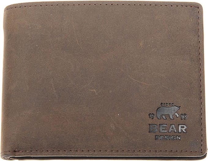 Bear Design Dark Nature Leren Billfold - Bruin
