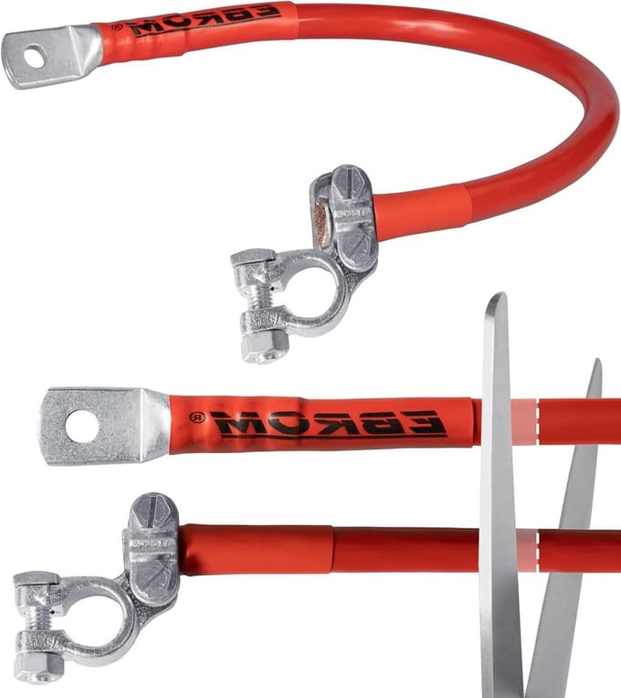 Accukabel Rood - Autokabel Poolklem - Stroom Aansluiten - 50 mm² Flexibel Koper - Tot 2 meter - Rood
