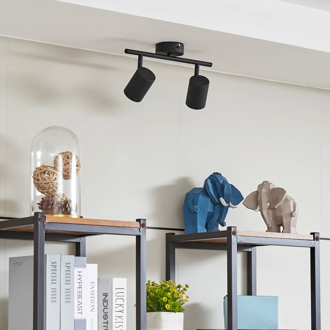 Lindby - buitenspot - 2lichts - IJzer, metaal - H: 15.5 cm - GU10 - zandzwart