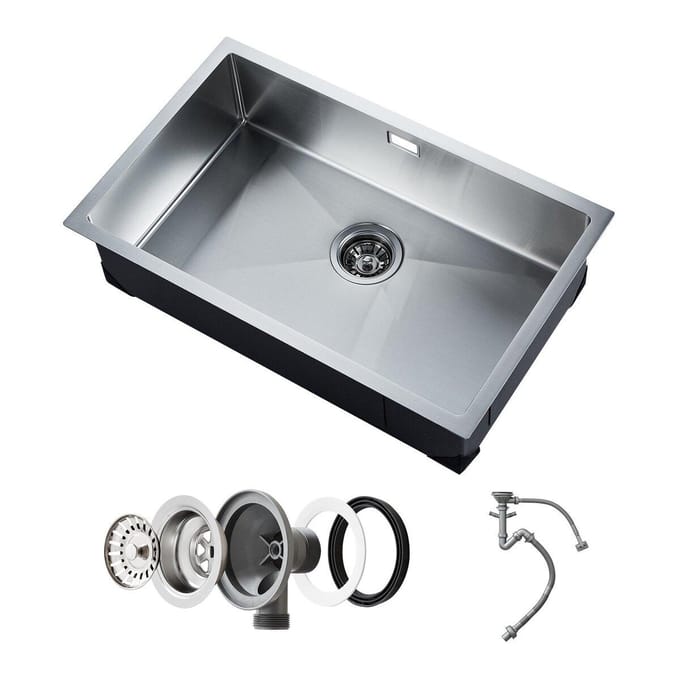 70cm Keuken Spoelbak Onderbouw Enkele Kom Inbouw Wasbak Roestvrij Staal Bar