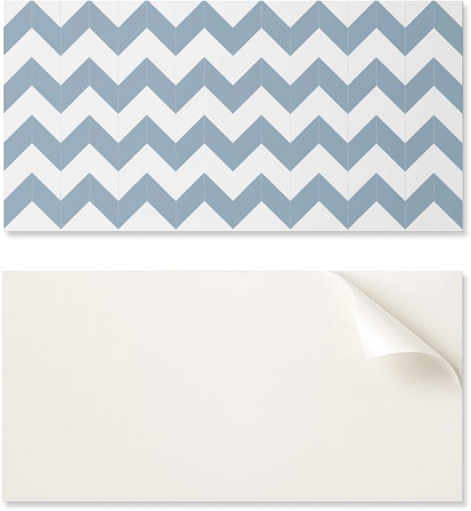 Decoratieve zelfklevende vinyltegels met zigzagpatroon 6x60x30 cm