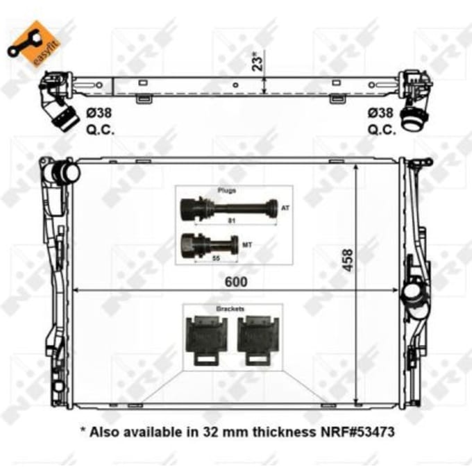 Radiator, motorkoeling NRF 56129