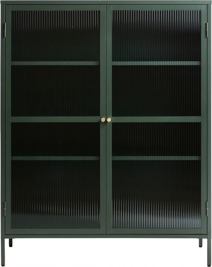 Nordic Home - Olan glazen vitrinekast - 140 cm - groen