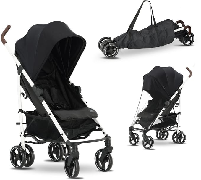 Deryan Bobbie Paraplu Buggy - Met Draagtas - Verstelbaar - Zwart/Wit