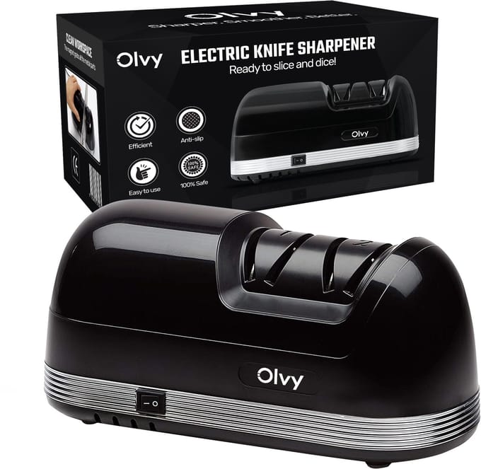 Olvy Elektrische Messenslijper PRO - Messenslijper Elektrisch - Anti Slip - Messen Slijper - Messenslijpers