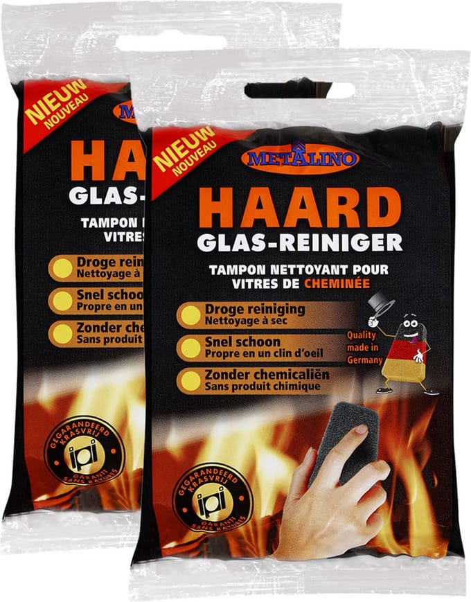 Kachelruitjesreiniger / haardglasreiniger - 2 pack (4 stuks)