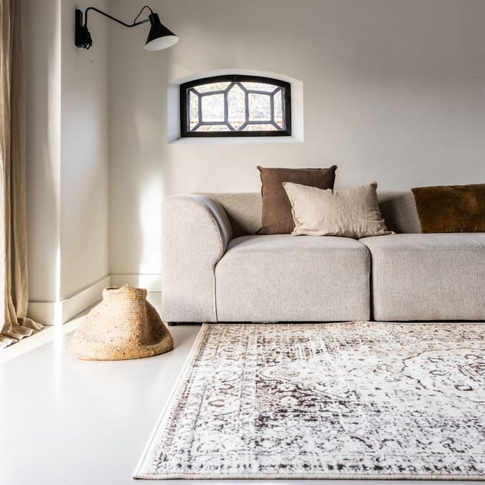 Vintage vloerkleed Arya bruin/beige - 160 x 225 cm