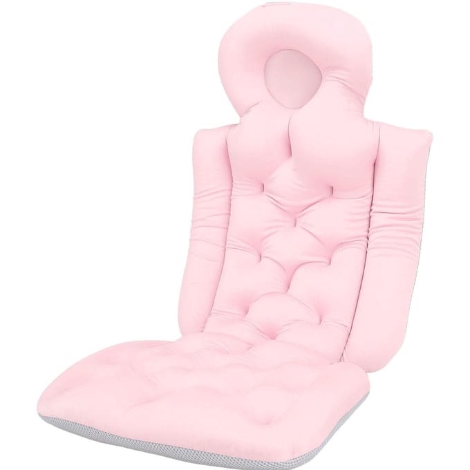Coussin de bain complet pour baignoire, coussin de bain pour adulte, appui-tête, support de cou, rose rose