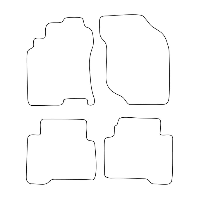 Complete set veloursmatten passend voor de Nissan X-trail I T30 2001-2007 - blauwe afwerking