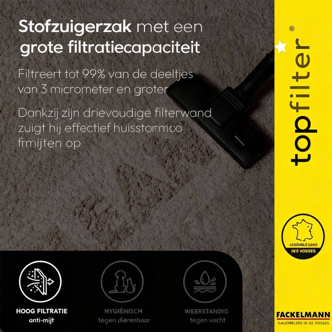 Set van 4 Tornado TopFilter Premium stofzuigerzakken