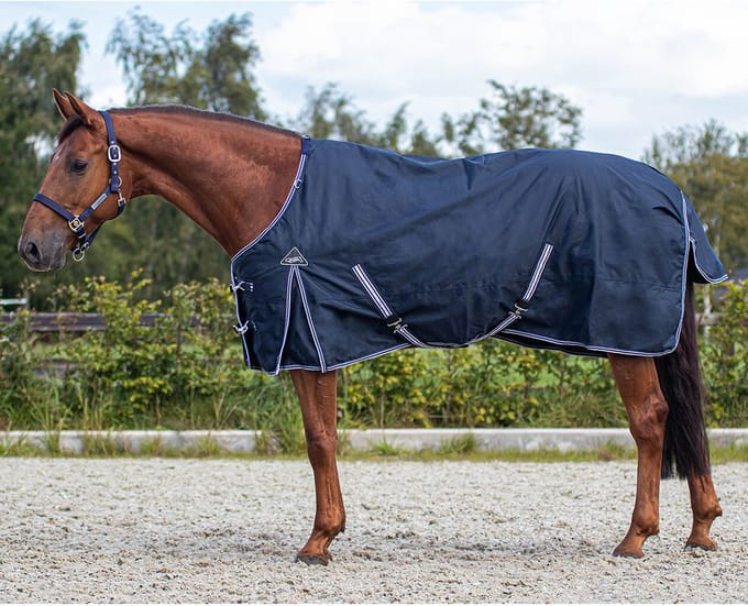 QHP REGENDEKEN TURNOUT LUXE MET FLEECE Donkerblauw