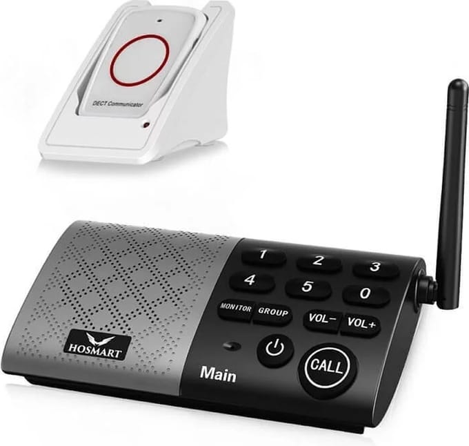 MC616-619 DRAADLOZE INTERCOMSET met PENDANT - ook zeer geschikt voor mantelzorger - intercoms - wit