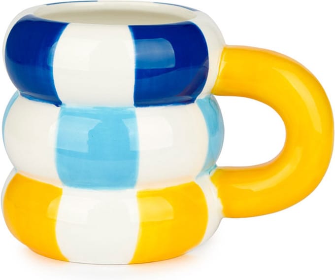Balvi Mok Tas Beker met Geel Handvat 300ml Keramiek