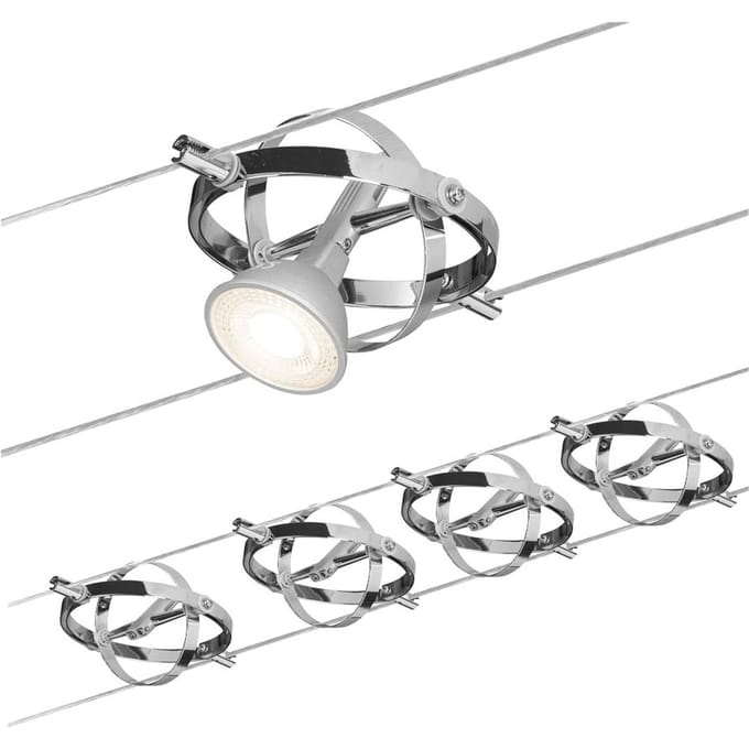 Paulmann Cardan 94144 Kabelbasissysteem GU5.3 40 W LED Chroom, Chroom (mat)