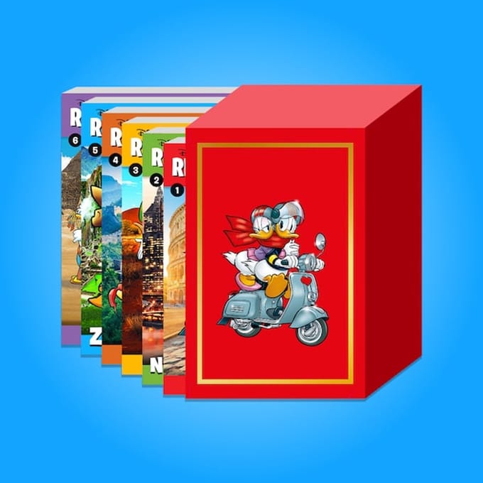 Donald Duck Wereldreis Pocket Box - Box met 6 Wereldreis Pockets