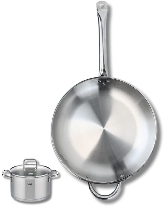 Set van 1 Koekenpan 32 cm en 1 braadpan 12 cm Elo Profi Citrin