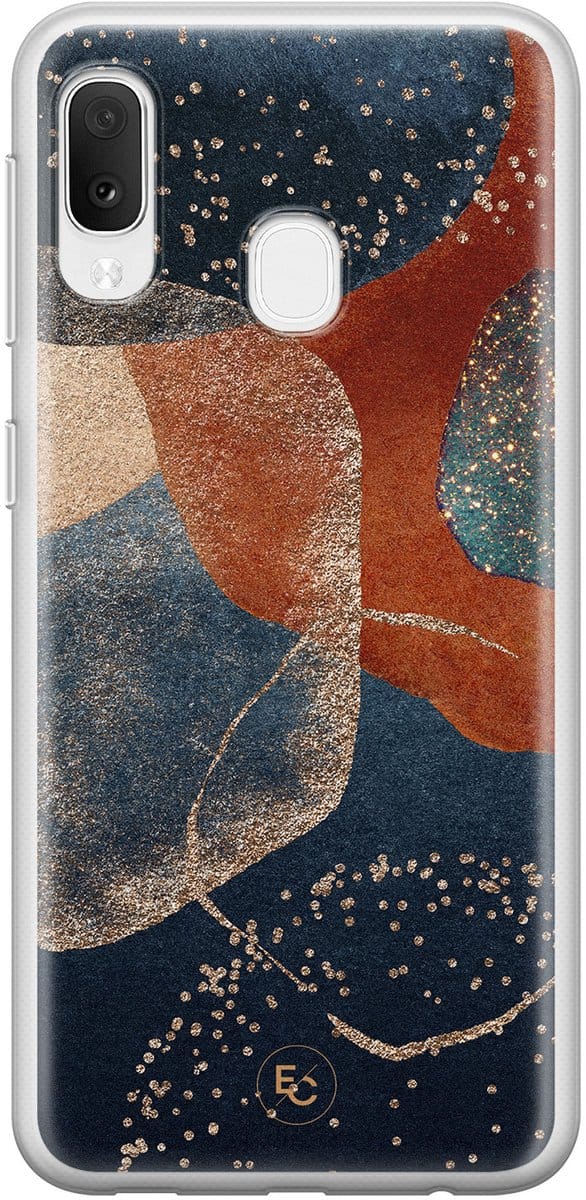 Hoesje geschikt voor Samsung Galaxy A20e - Abstract Terracotta - Soft Case - TPU - Print - Multi - ELLECHIQ