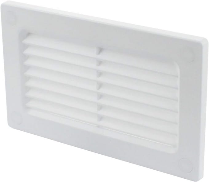 Ventilatierooster Afdekking Platkokers 60 x 120 mm Wit met Insemsbescherming