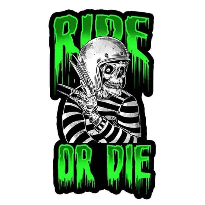 Motorfiets stickers Lethal Threat Ride Die