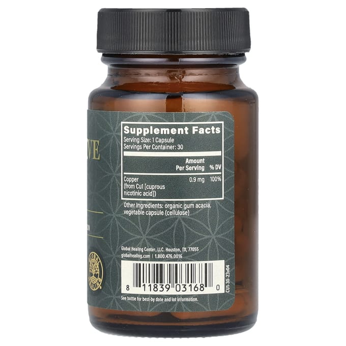 Bio-actief Koper, 30 Capsules (0,9 mg per capsule)