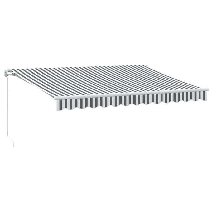 vidaXL - Luifel - handmatig - uittrekbaar - 350x250 - cm - antraciet - en - wit