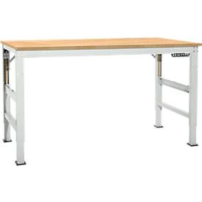 Werktafel Ergo, elektro-hydrauliek, blad multiplex, 1500 x 800 mm, lichtgrijs