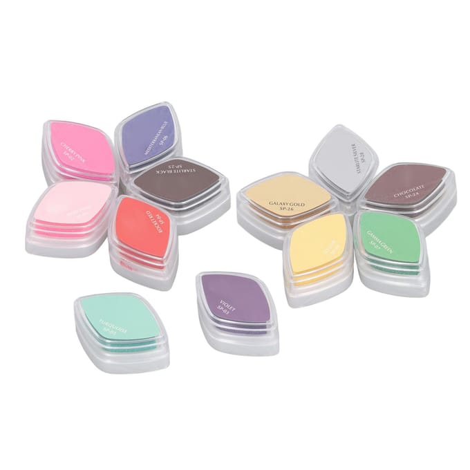 Hobby Inktkussen Stempel 12 Kleuren Parelmoer Wateroplosbaar Vingerafdruk Hobby Stempelkussen beige