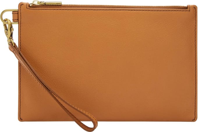 FOSSIL Polstas Utensil zak Wristlet Camel Lichtbruin