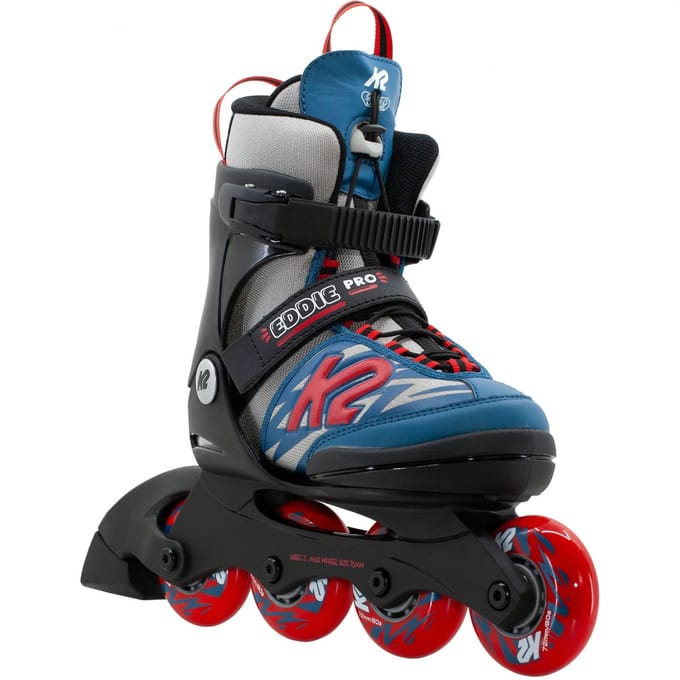 K2 Eddie Pro, skeelers, junior, zwart/blauw