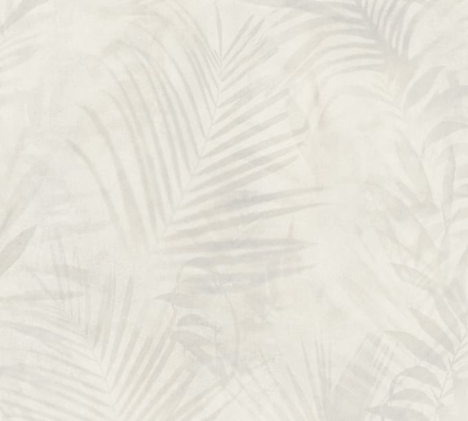 PALMBLAD BEHANG | Botanisch - beige grijs - A.S. Création AS Neue Bude 2.0 editie 2