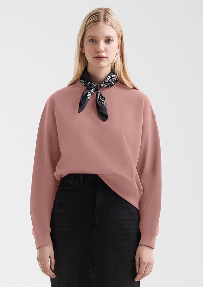 Ronde Hals Sweatshirt met Verlaagde Schouders Dames QS