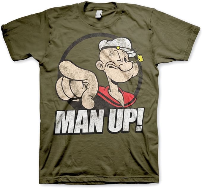 Popeye Man Up! T-shirt Olive