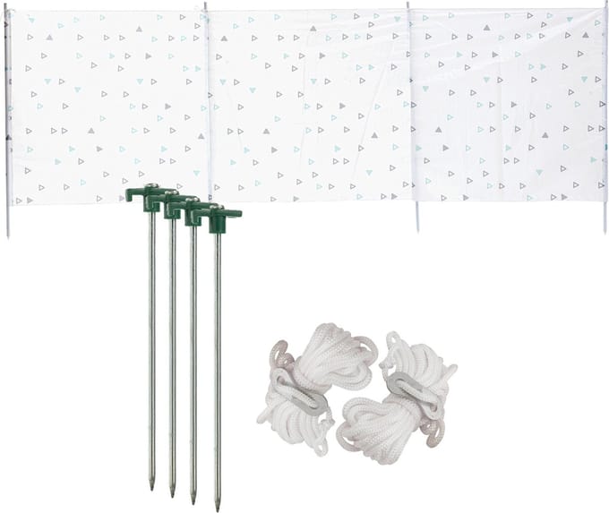 Strand/camping windscherm 3 x 1,2 m - Met 4x grondpennen - En 4x Scheerlijnen
