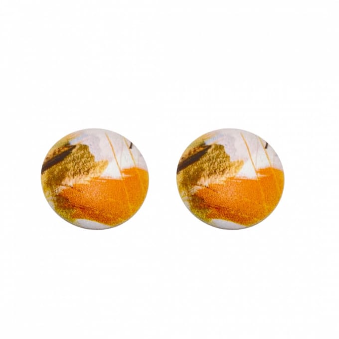 Clip oorbellen oranje 2 cm kunststof
