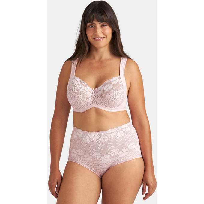 Beugelbeha met elastisch kant - rosé - Gr. 100 E van Goldner Fashion