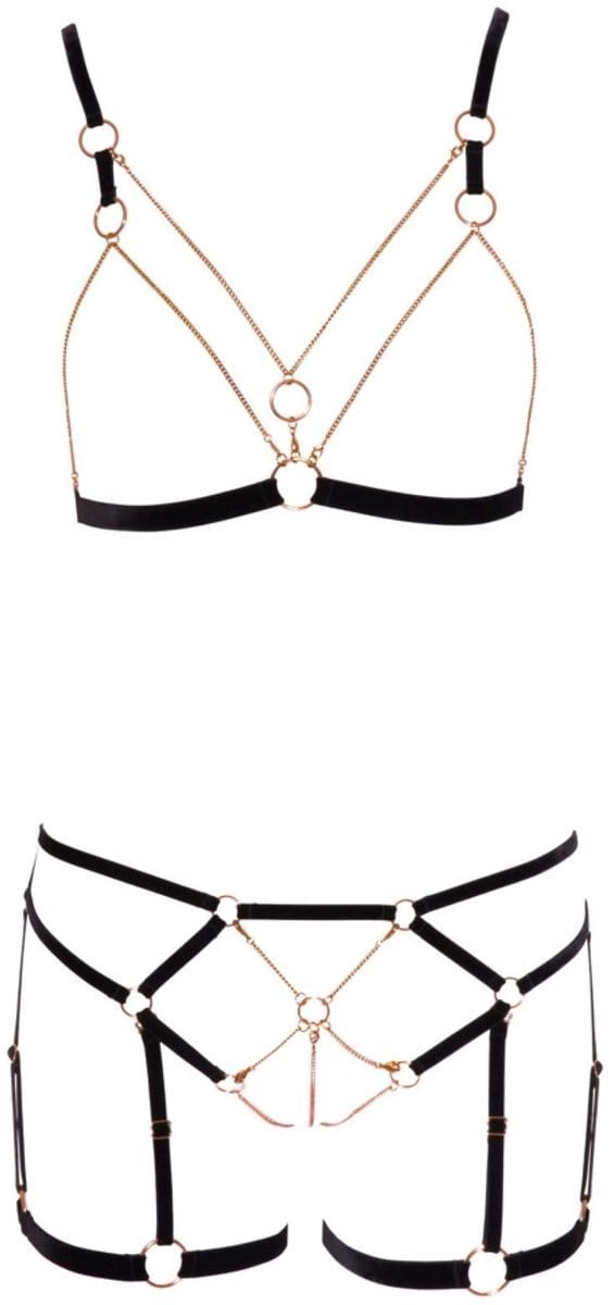 Elegante Open Rio Body Harnas met Mooie Schakelketting