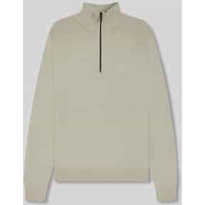 BOSS Kanobix Half Zip Trui Ecru - Maat XXL - Heren - Quarter zip